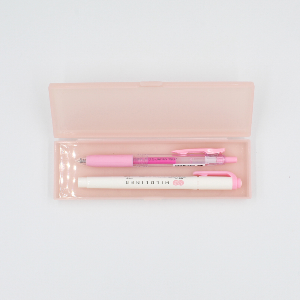 Porta-lápis transparente - rosa
