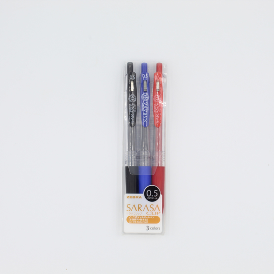 Zebra Sarasa Clip Gel Pen - 0.5 mm - 3 colours
