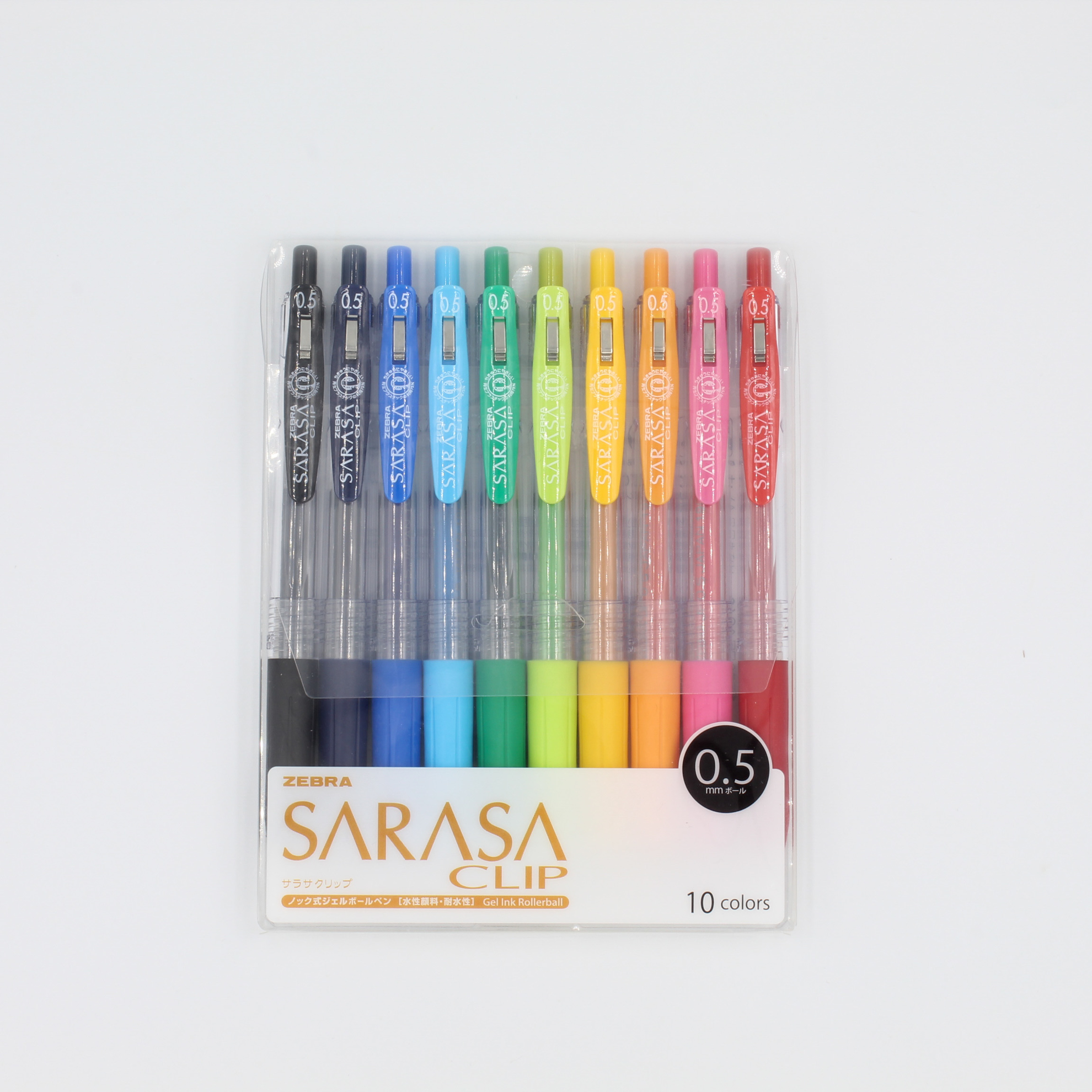 Zebra Sarasa Clip Gel Pen - 0.7 mm - 10 Color Set