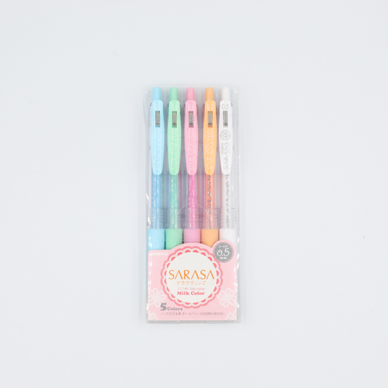 Zebra Sarasa Clip Milk Gel Pen - 0.5 mm - 5