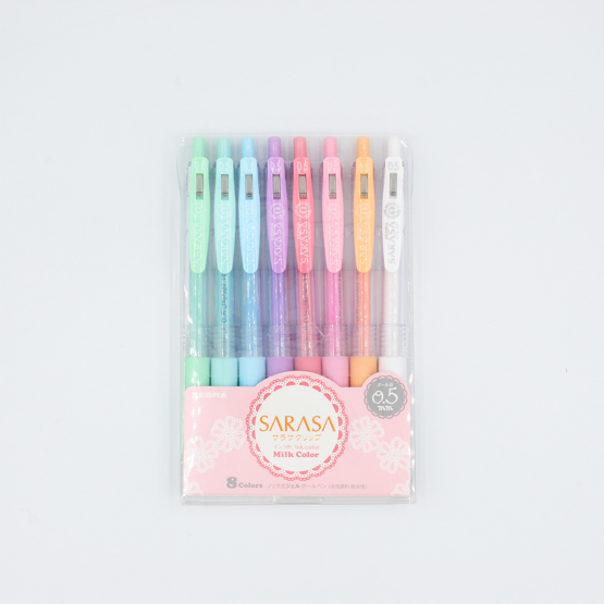 Zebra Sarasa Clip Milk Gel Pen - 0.5 mm - 8