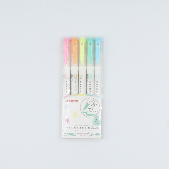 Zebra Mildliner Brush Pen - Conjunto Mild & Fluorescent