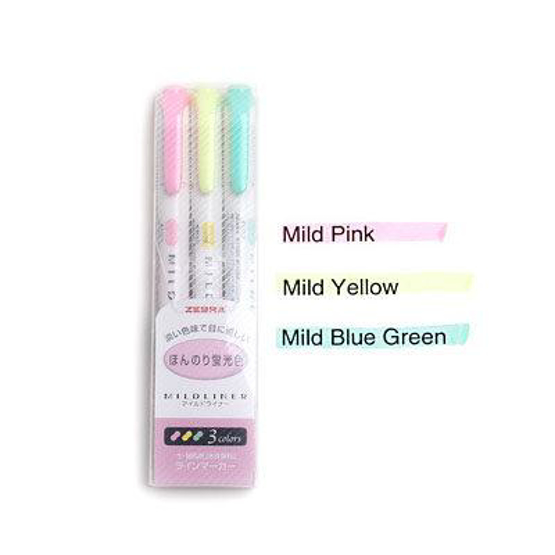 Zebra Mildliner - Conjunto 3 Rosa