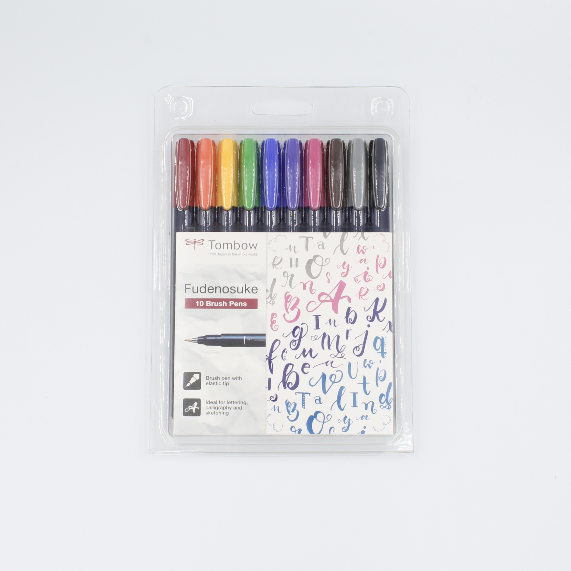 Fudenosuke Colors Brush Pen Set, 10-Pack