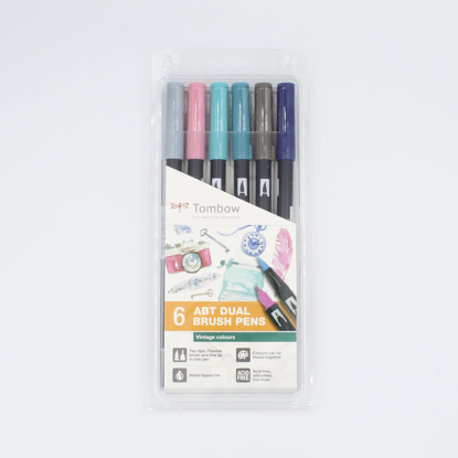 Brush Pens Tombow Dual - Conjunto 6 Vintage